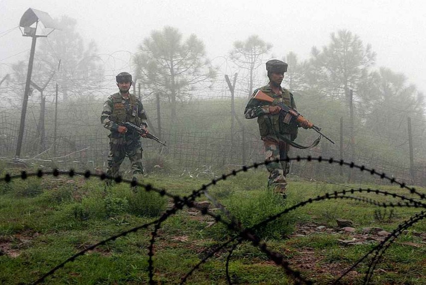 Indian Army personnel patrolling along the Line of Control