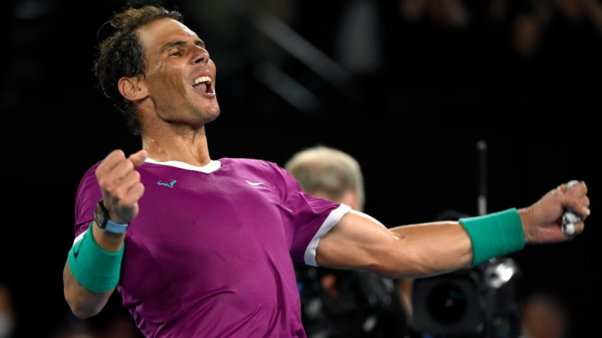 Rafael Nadal celebrates his win over Daniil Medvedev at the Australian Open 2022 final. (Photo: AP) Rafael Nadal celebrates his win over Daniil Medvedev at the Australian Open 2022 final. (Photo: AP)