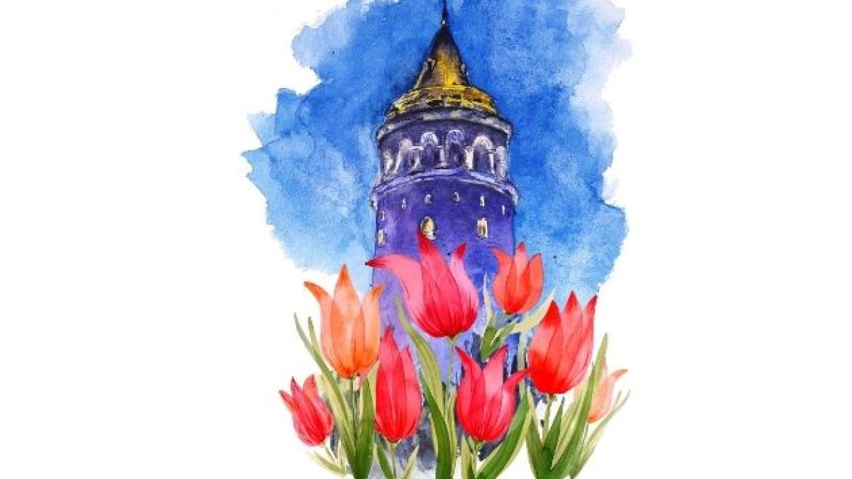 The tulip in Çırağan Palace garden turn from red to purple The tulip in Çırağan Palace garden turn from red to purple