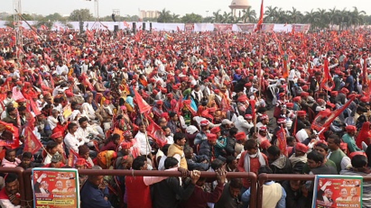 People gathered to attend a massive rally ahead of the polls People gathered to attend a massive rally ahead of the polls