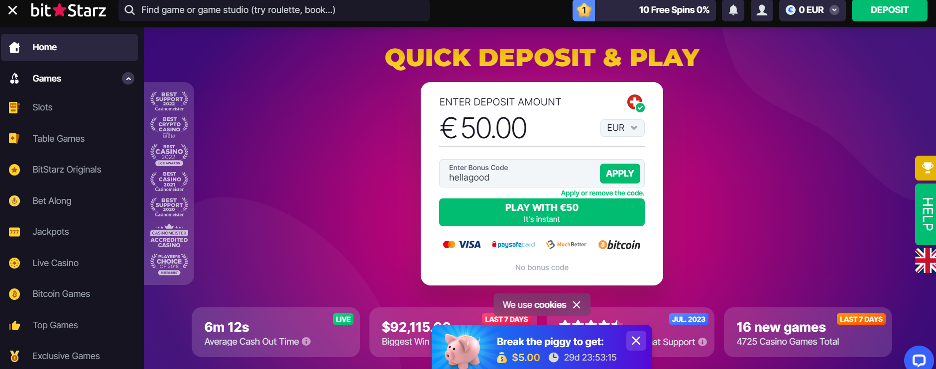 BitStarz Bonus Code 2023 HELLA Get 30 Free Spins